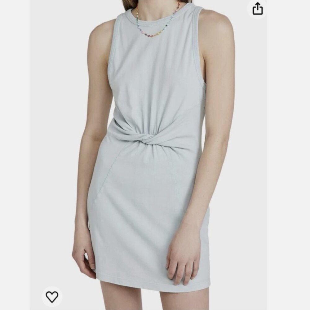 L*Space‎ Blue Mint Stretch Sleeveless Twist Front Athleisure Mini Dress Large
